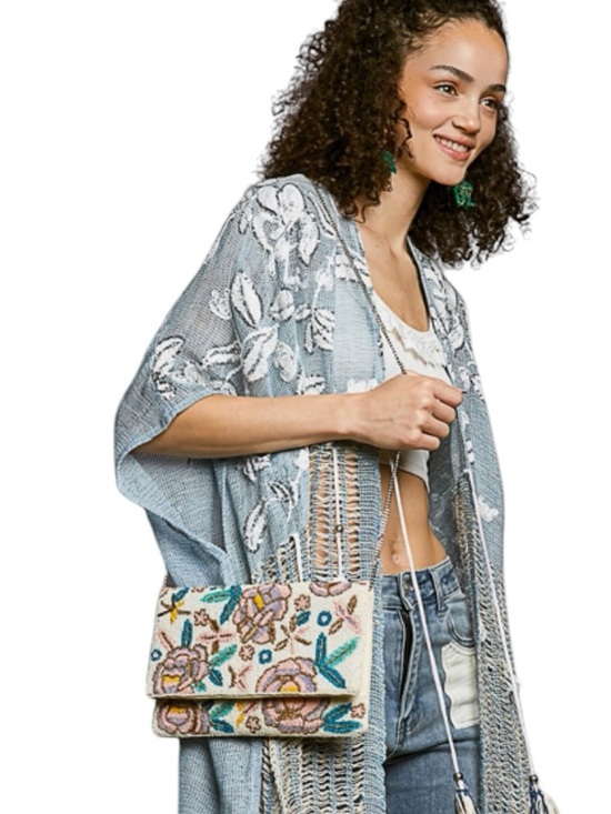 POL Handbags - PB21: POL NEW BEADED BAG (R18 IVORY MULTI)